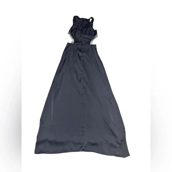 Women’s NWT BCBGENERATION black cut out halter beaded waist maxi gown sz 10 - Picture 3 of 7